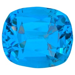 35.85 Carat Glamorous Loose Electric Blue Topaz Cushion Shape Gem