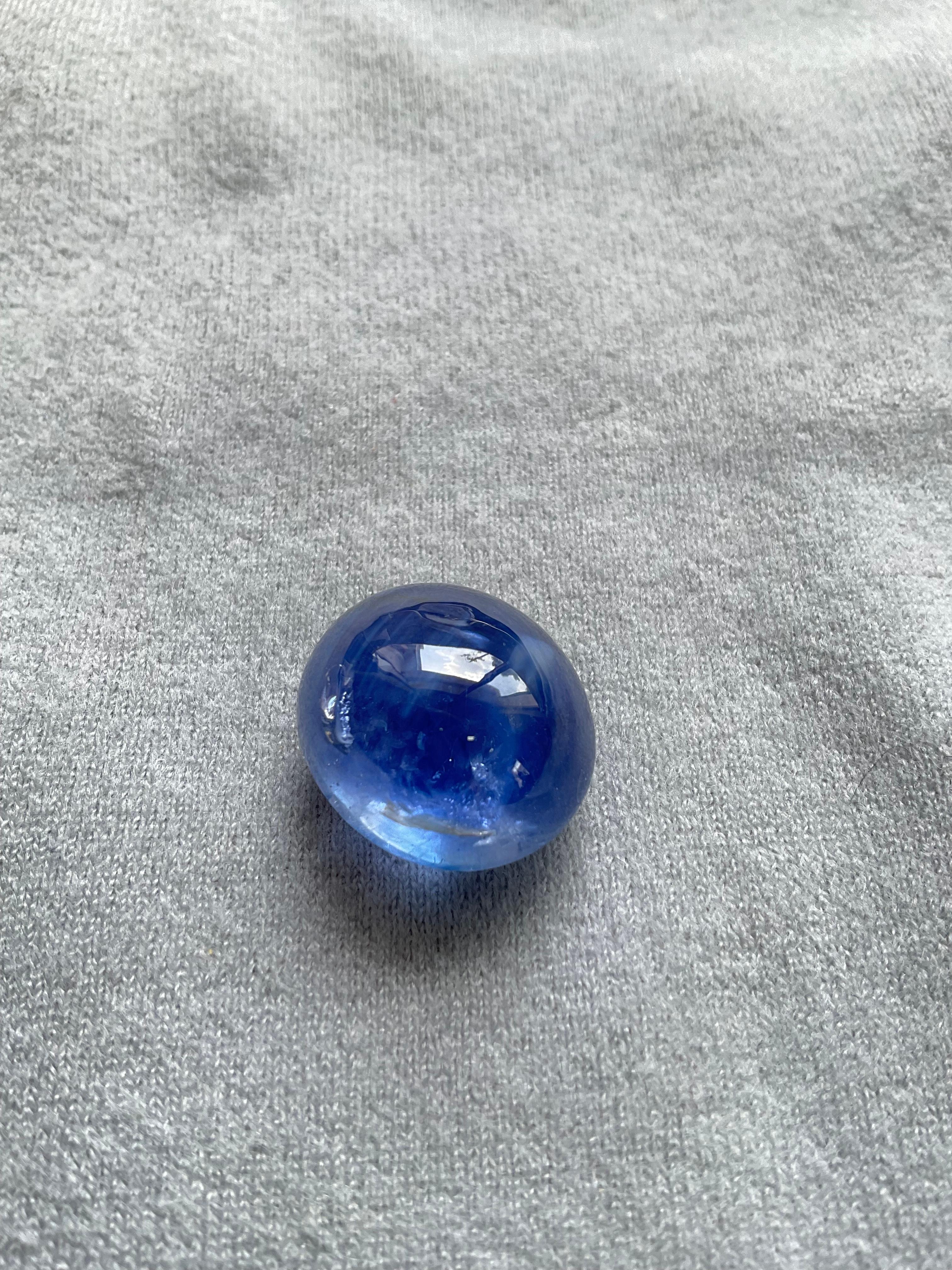 Taille cabochon Saphir bleu de Ceylan 35,85 carats, sans chaleur, pour la haute joaillerie en vente