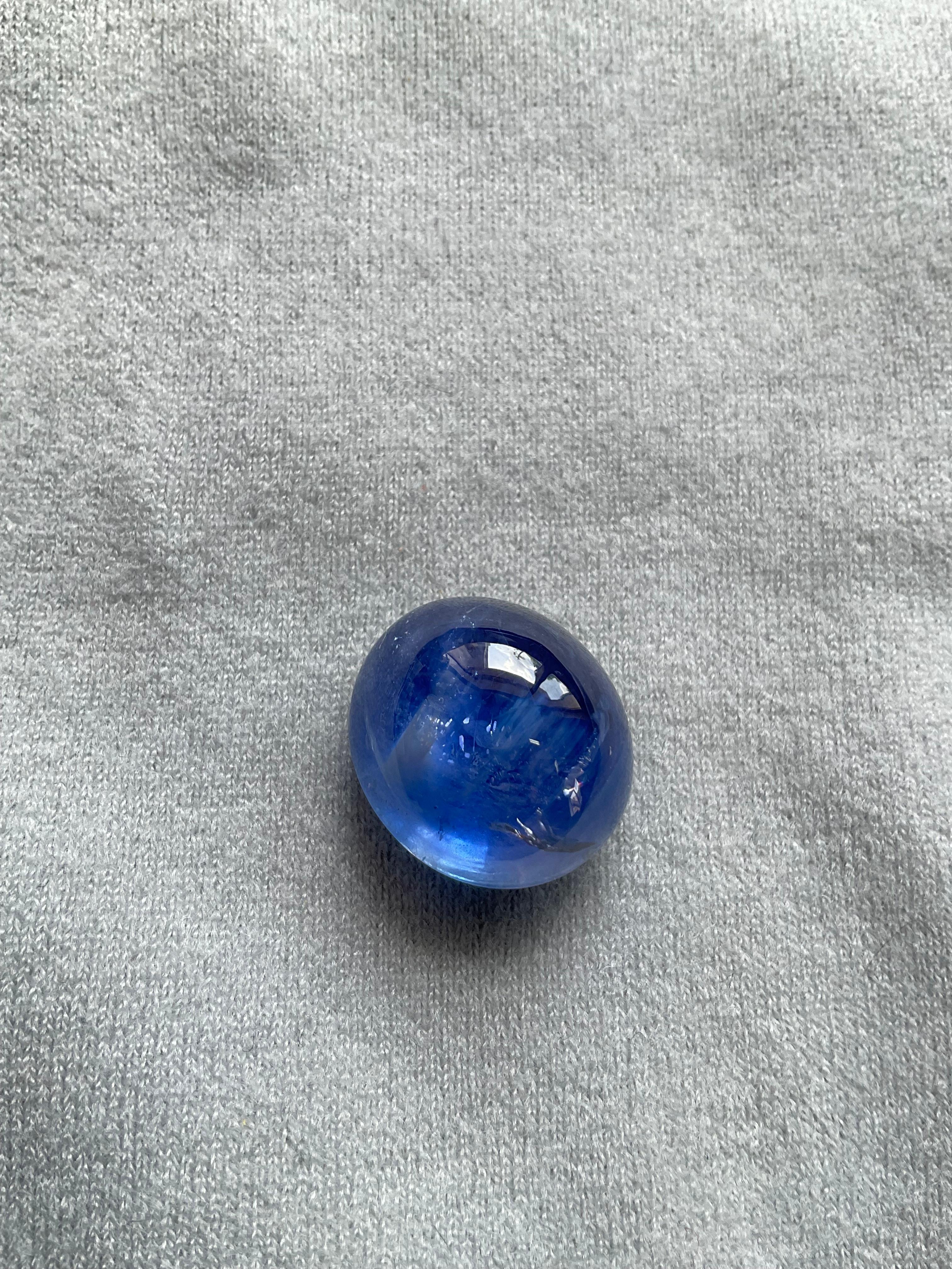 Women's or Men's 35.85 Carats Ceylon Blue Sapphire No Heat Cab for Fine Jewellery For Sale