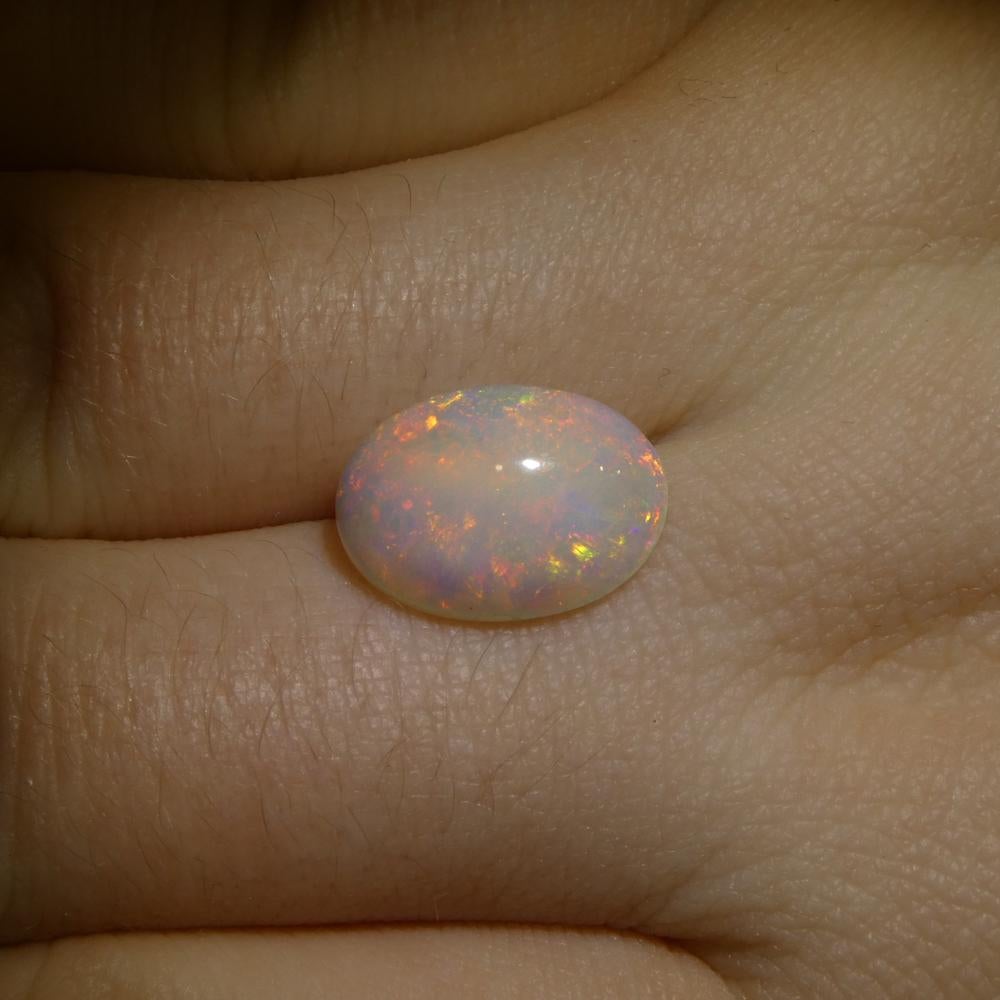 Ópalo Welo Blanco Cabujón Ovalado 3,58ct de Etiopía en venta 6