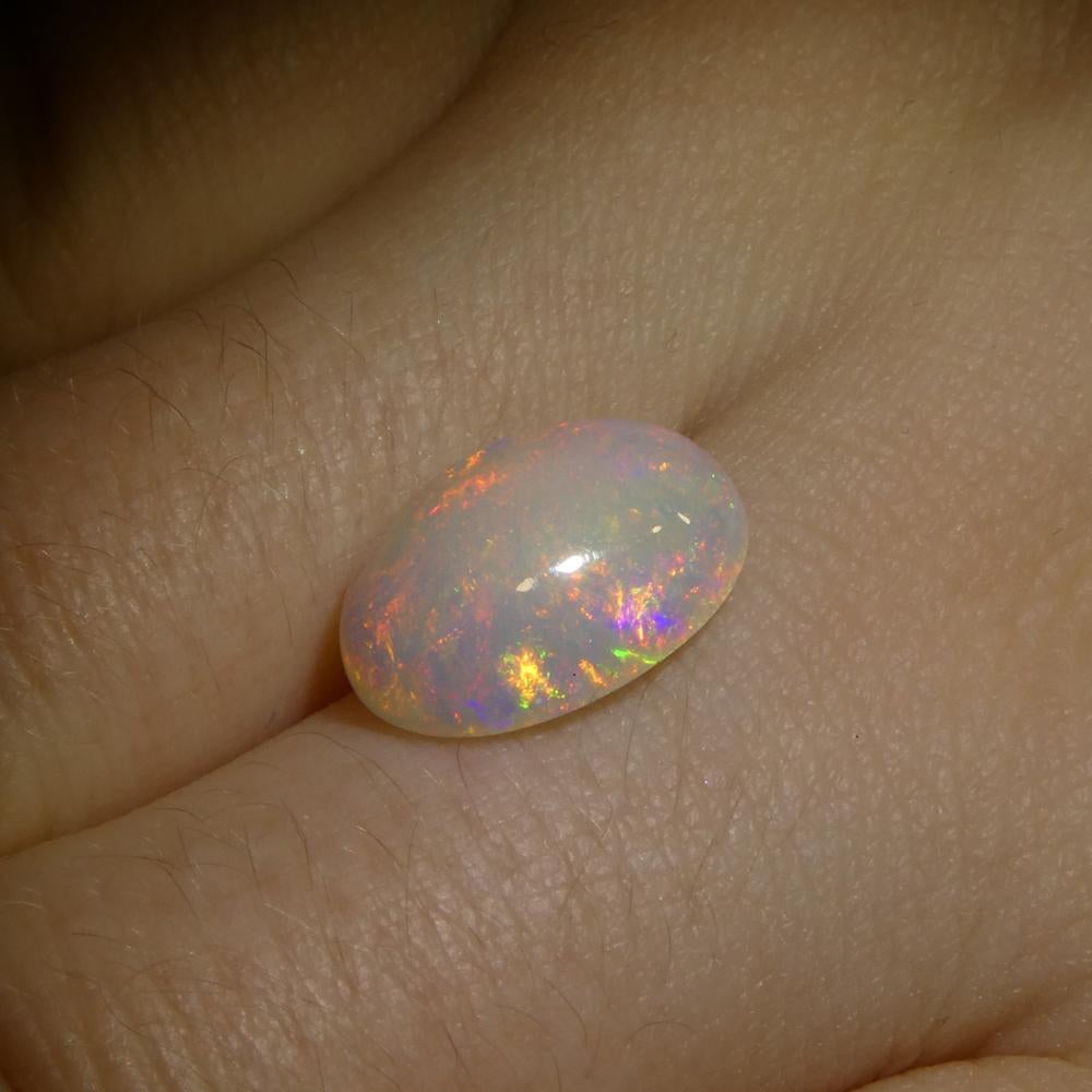 Ópalo Welo Blanco Cabujón Ovalado 3,58ct de Etiopía en venta 7