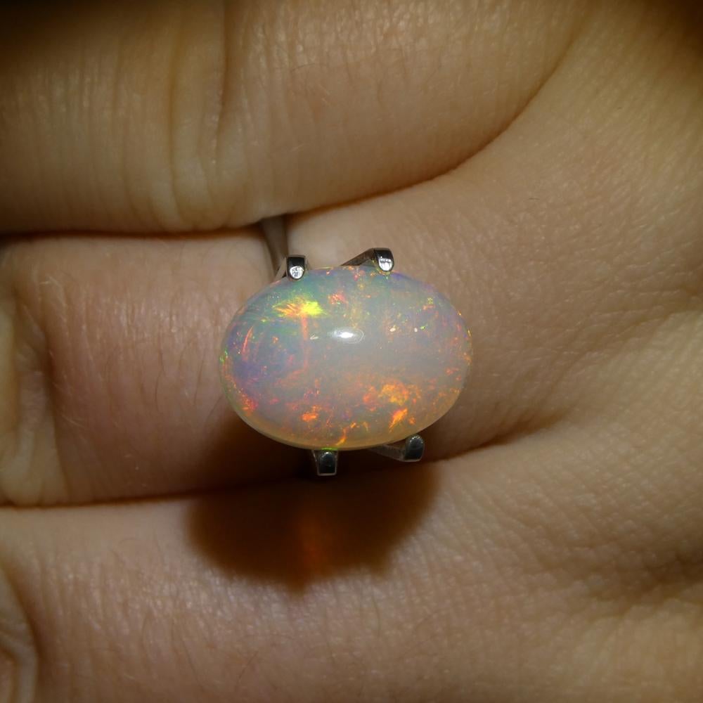 Ópalo Welo Blanco Cabujón Ovalado 3,58ct de Etiopía en venta 8