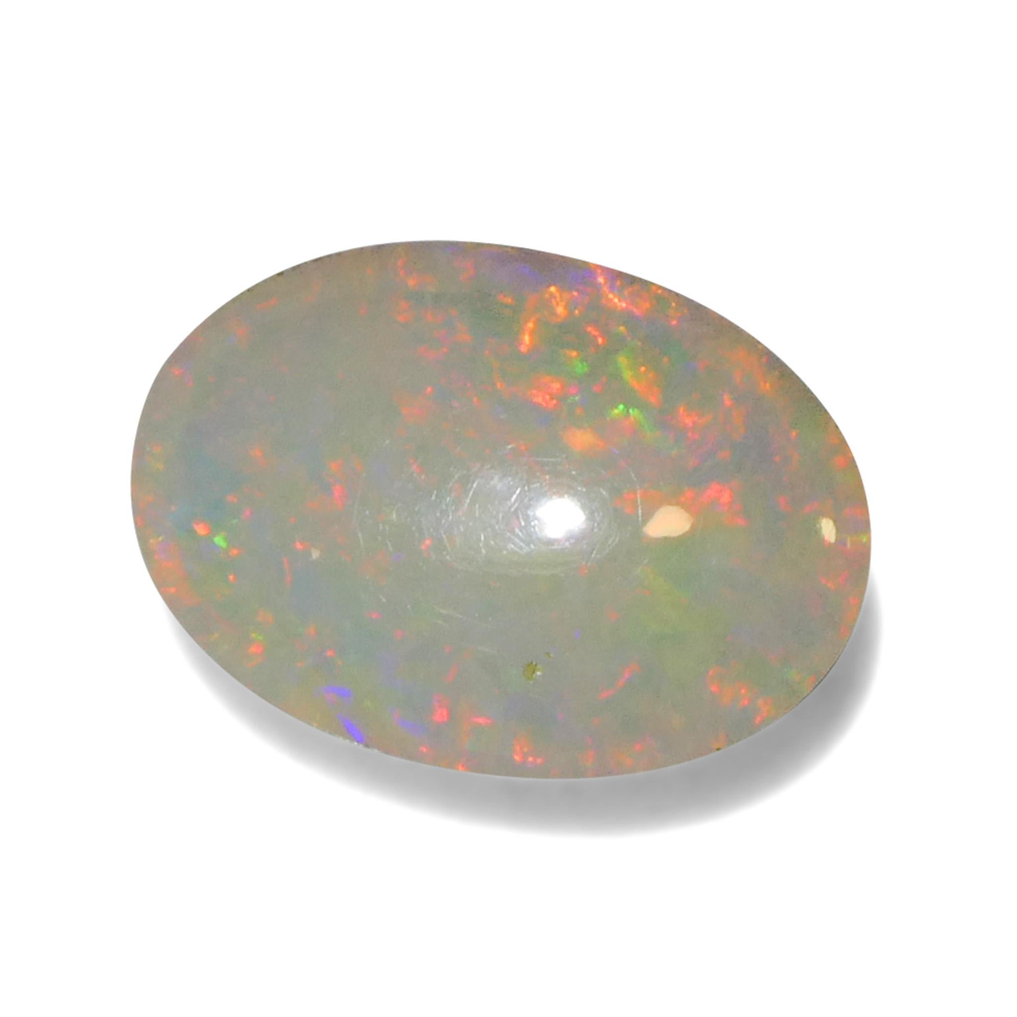 Ópalo Welo Blanco Cabujón Ovalado 3,58ct de Etiopía en venta 4