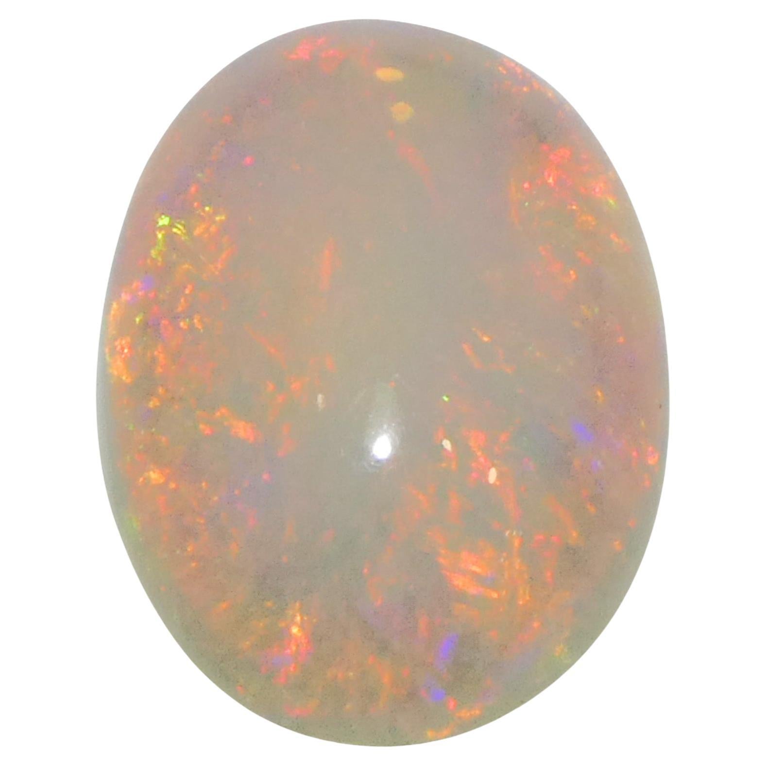 3.58ct Oval Cabochon White Welo Opal from Ethiopia