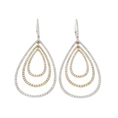 3.59 Carat 18k White Gold Jacob & Co. Teardrop Diamond Pave Chandelier Earrings