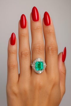 3.59 Carat Colombian Diamond Platinum Cocktail Ring