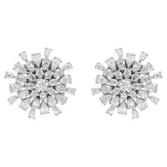 3,59 Karat SI/H Birnenschliff Diamant-Ohrringe im Brillantschliff 18 Karat Weißgold Schmuck