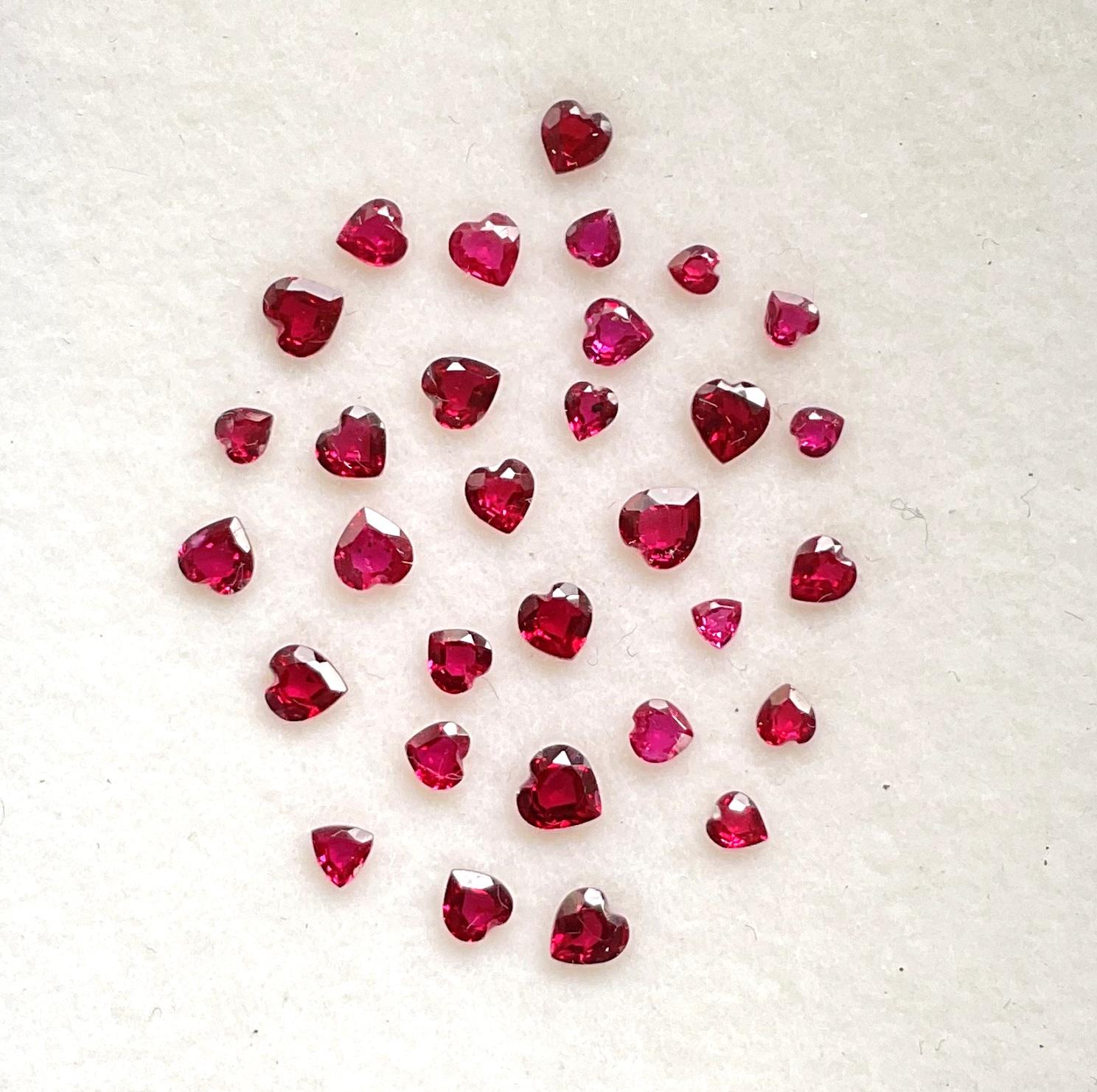 3.59 Carats Mozambique Ruby Top Quality Heart Cut stone No Heat Natural Gemstone In Fair Condition For Sale In Jaipur, RJ