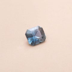 3.59 carats unheated blue-green step-cut sapphire
