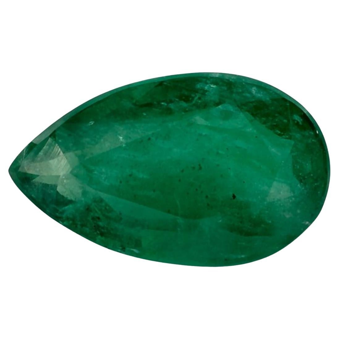 3.59 Ct Emerald Pear Loose Gemstone For Sale