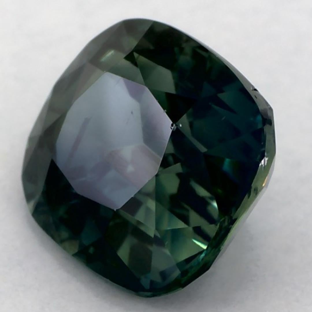 Donna 3.59 Ct Zaffiro Verde Cuscino Gemma Sfusa in vendita