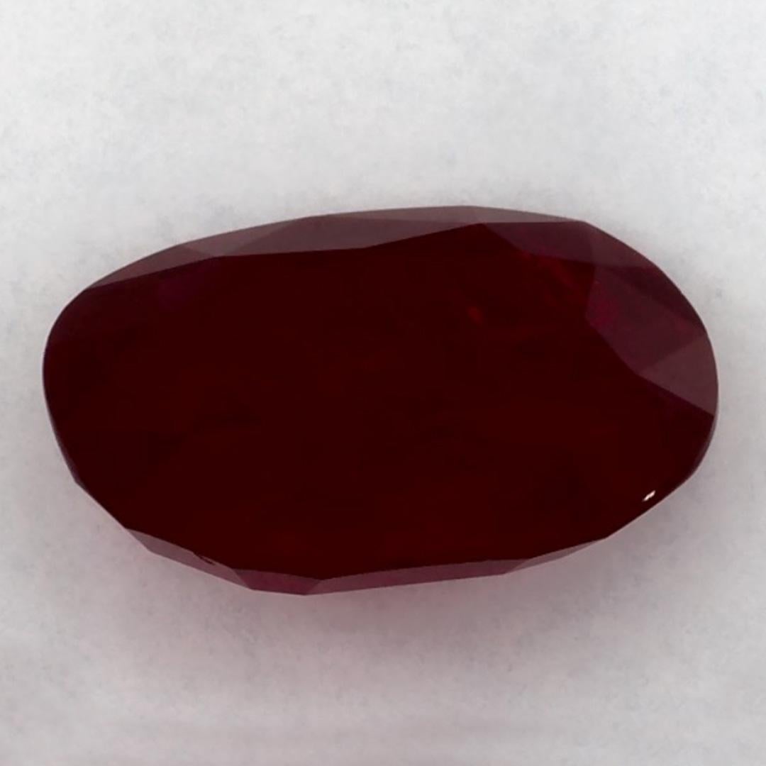 3.59 Ct Ruby Oval Loose Gemstone In New Condition For Sale In Fort Lee, NJ