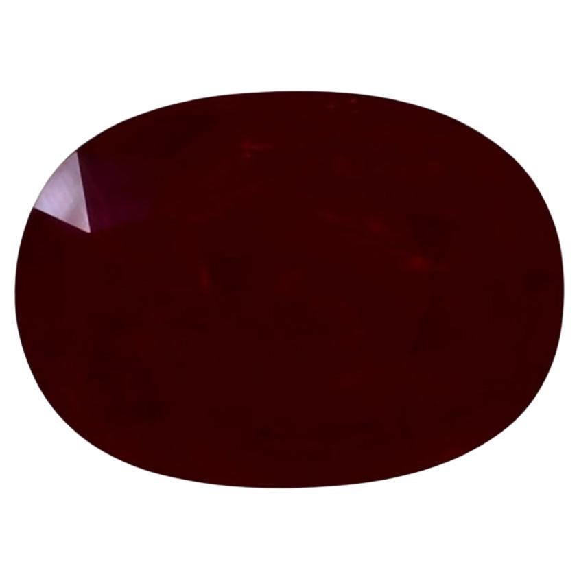 3.59 Ct Ruby Oval Loose Gemstone For Sale