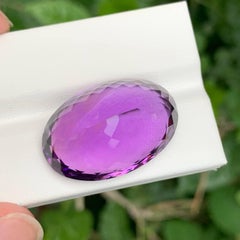 35.90 Carat Natural Loose Big Purple Amethyst Stone Oval Cut Brazilian Gemstone