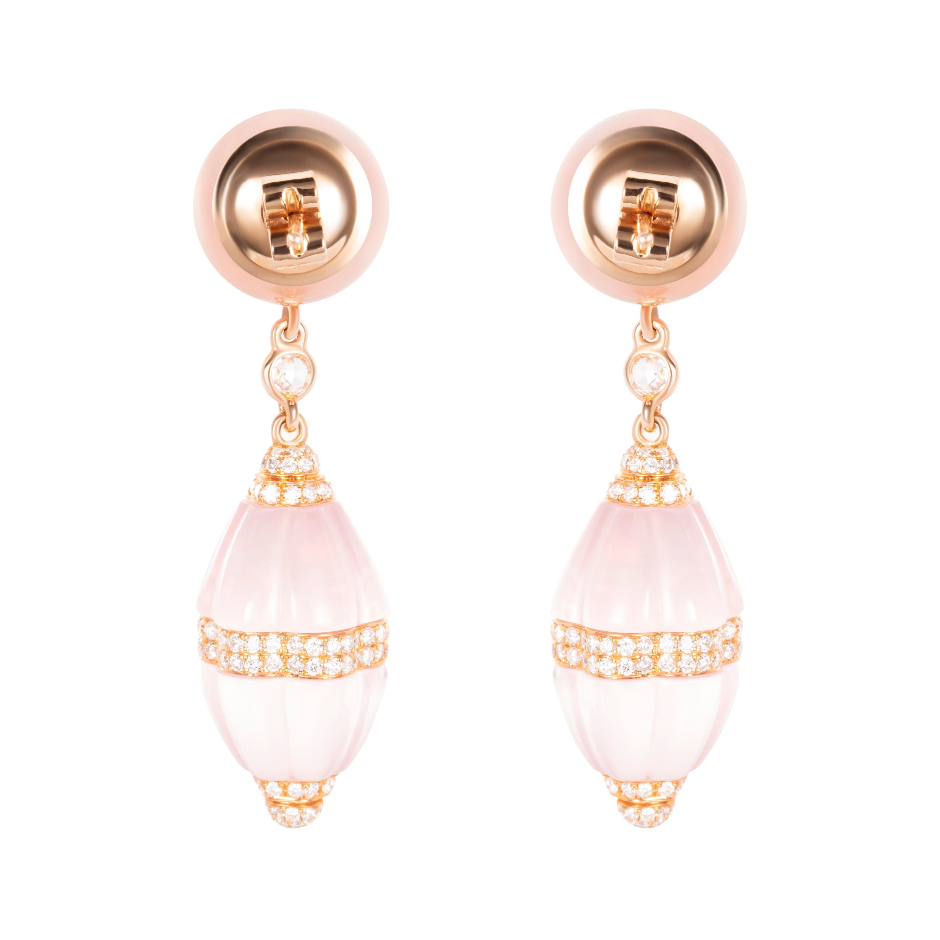 pink pearl rose gold earrings