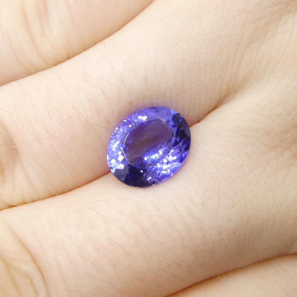 3.59ct Oval Violet Blue Tanzanite from Tanzania For Sale 8