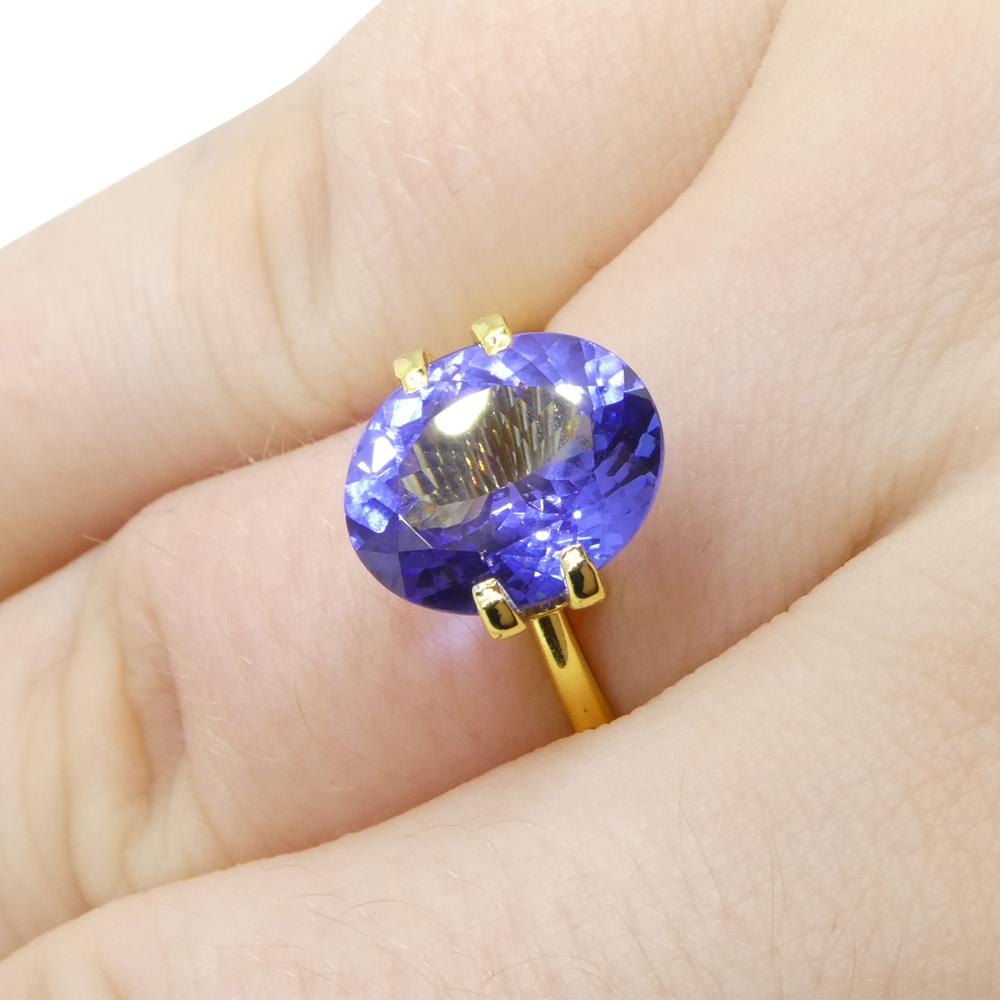 Description:

Gem Type: Tanzanite 
Number of Stones: 1
Weight: 3.59 cts
Measurements: 11.11 x 9.09 x 5.16 mm mm
Shape: Oval
Cutting Style Crown: Brilliant Cut
Cutting Style Pavilion: Modified Brilliant Cut 
Transparency: Transparent
Clarity: Loupe