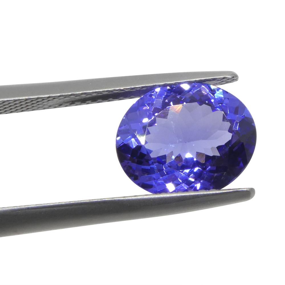 Oval Cut 3.59ct Oval Violet Blue Tanzanite from Tanzania For Sale