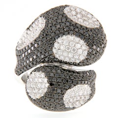 3.59cts Black and White Diamond Cocktail Ring