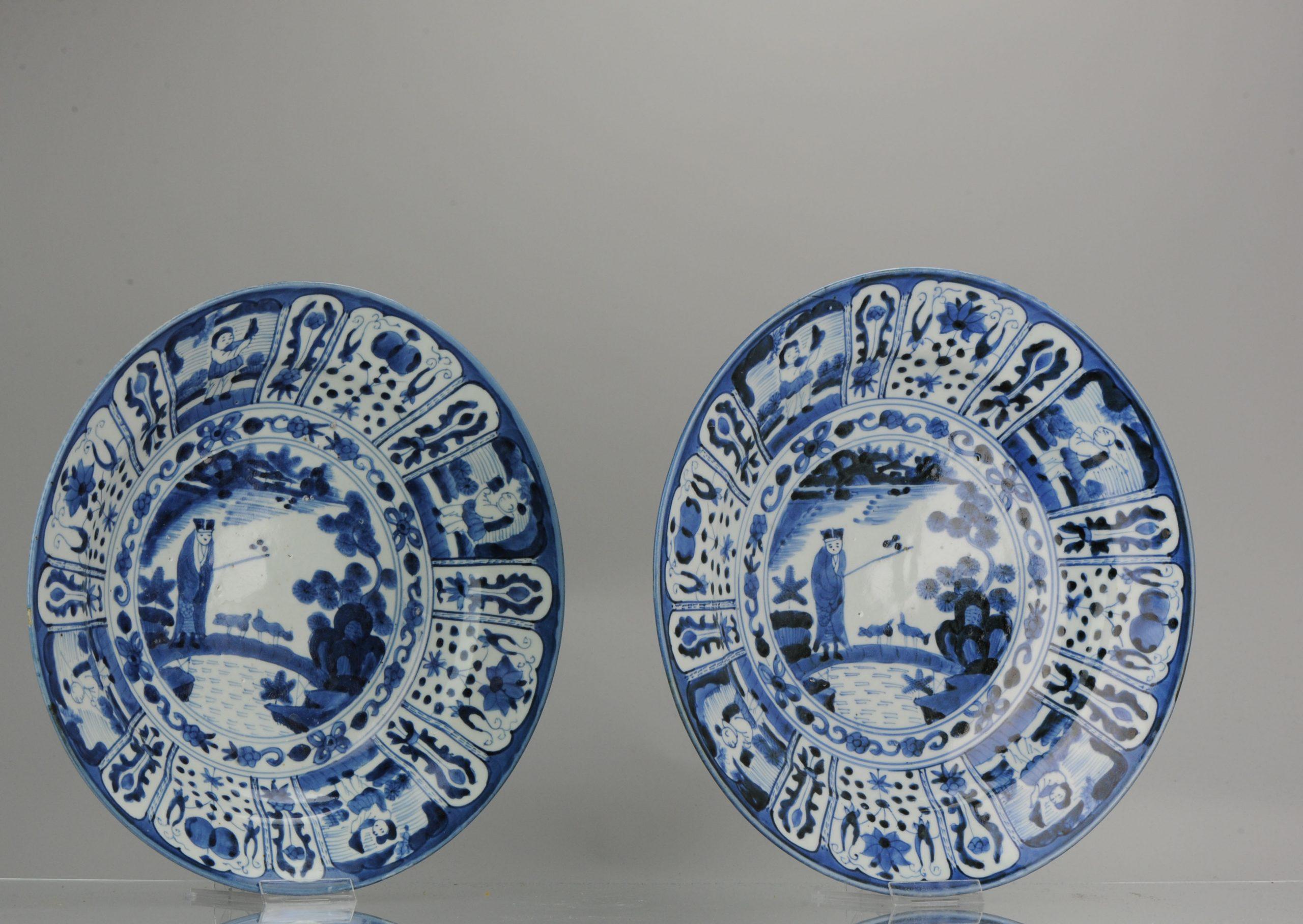 17th-18th Century Japanese Porcelain Plate Kraak Arita Deer Symbols Antique 5