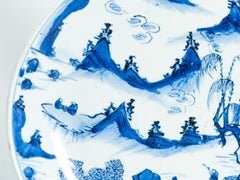 35CM Antique Kosometsuke Plate Chinese Porcelain 17C Tianqi Chongzhen Landscape