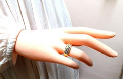 .35 Carat Emerald and Diamonds Geometric Ring 14 Karat Yellow Gold