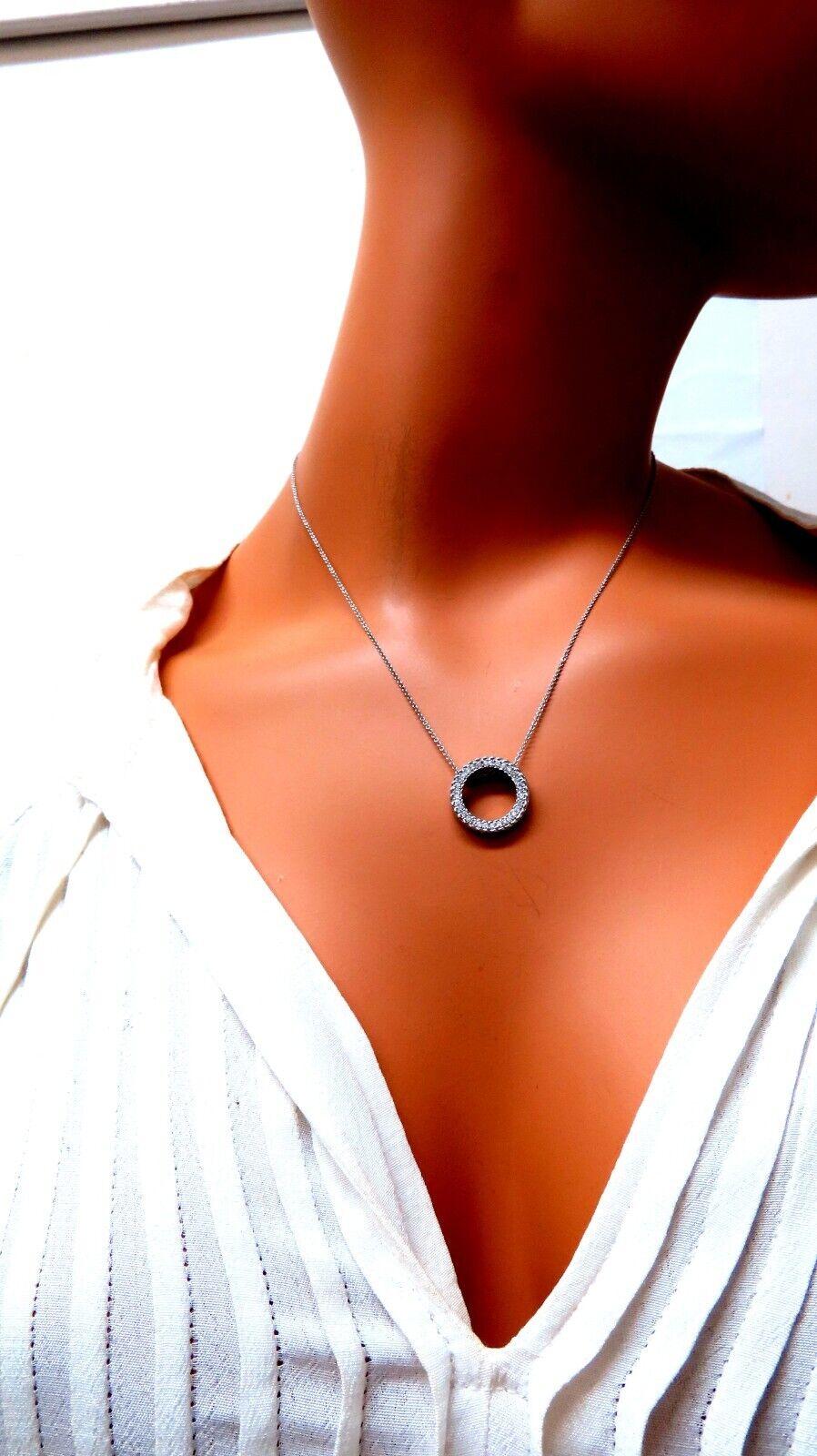 .35ct Natural Round Diamonds Circle Necklace 14kt Unisexe en vente