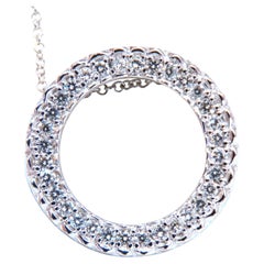 Collana con ciondolo a cerchio con diamanti naturali rotondi da 0,35 ct, 14kt*