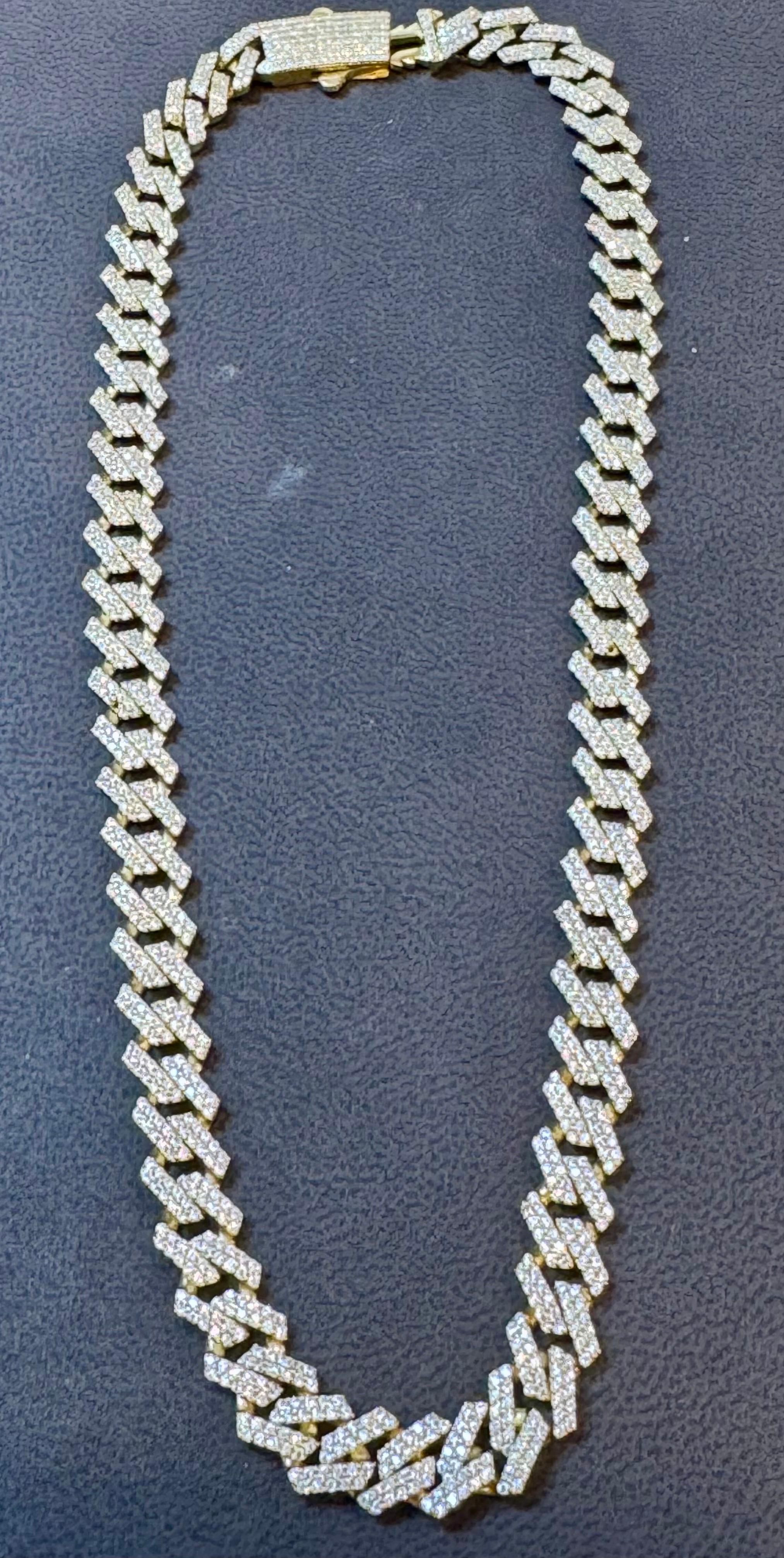 Collana di diamanti 3.5Ct Pave 28.4 GM, oro 14 carati  Collana , UNISEX in vendita 2