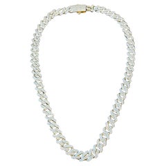 3.5Ct Pave Diamond Necklace 28.4 GM, 14 Karat Gold  Necklace , UNISEX