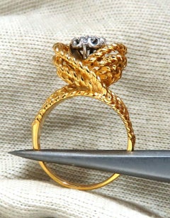 .35ct Rope Twist Cluster Ring 14kt*