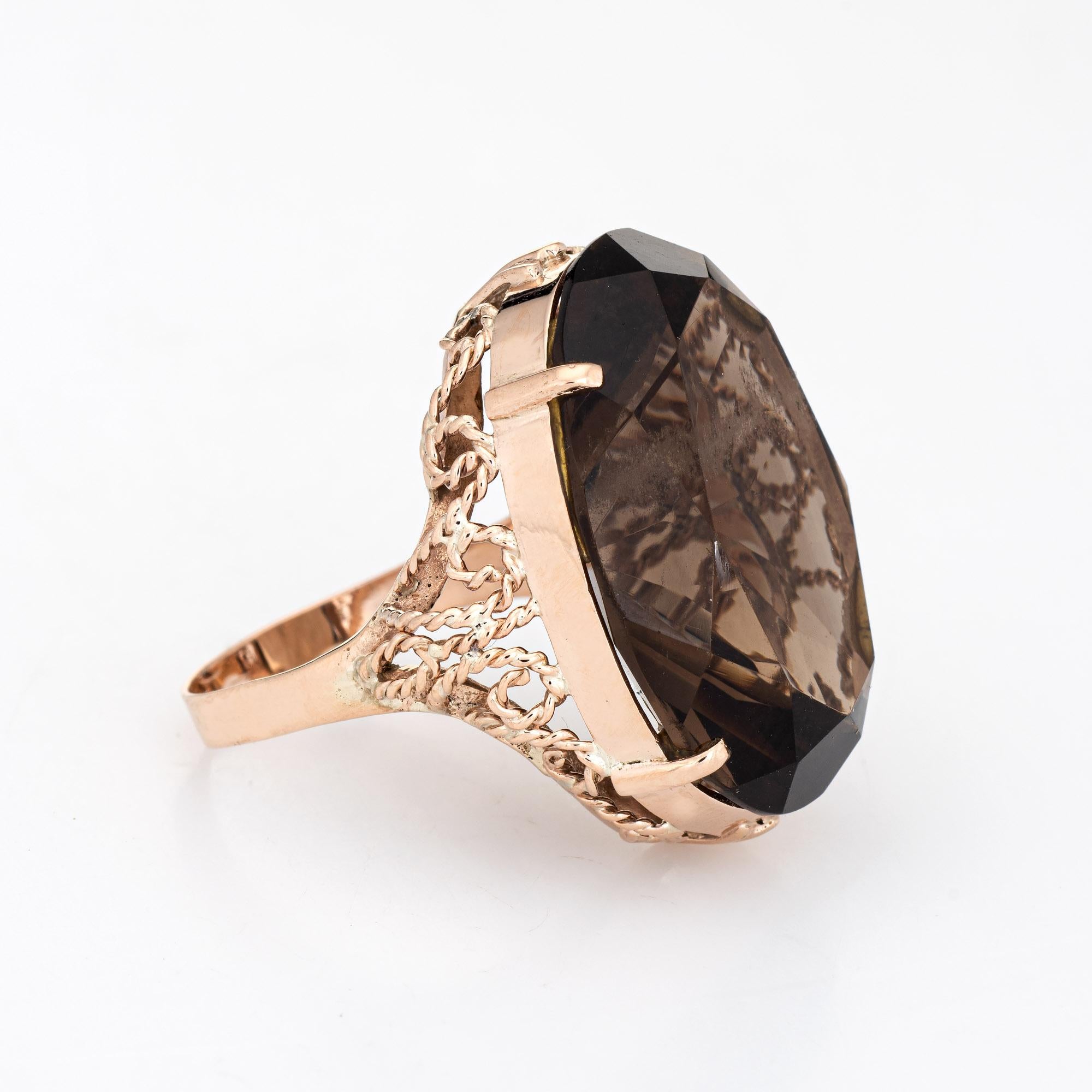 oval smoky quartz ring