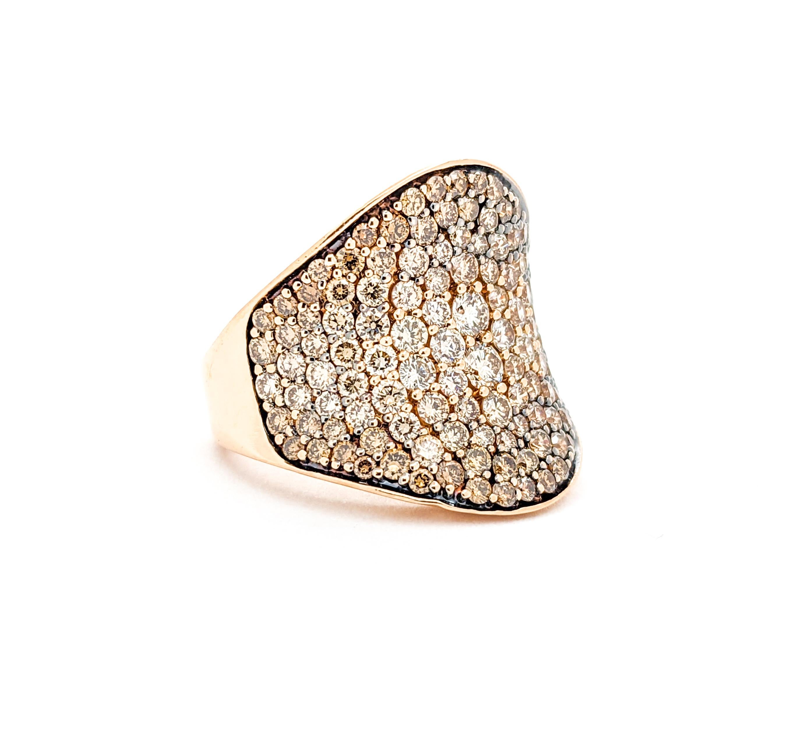 3.5ctw Diamond Ring In Rose Gold For Sale 4