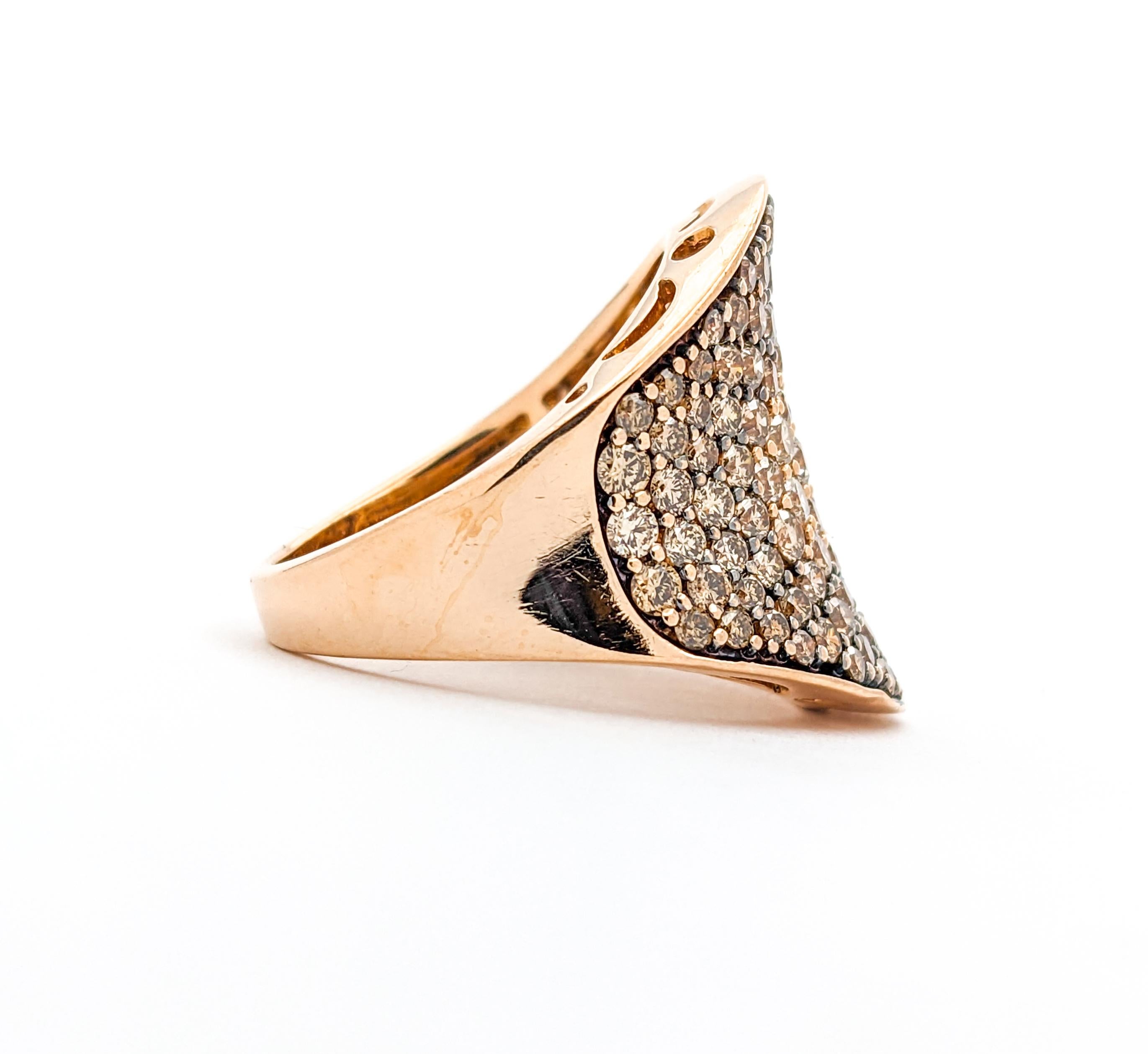 3.5ctw Diamond Ring In Rose Gold For Sale 5