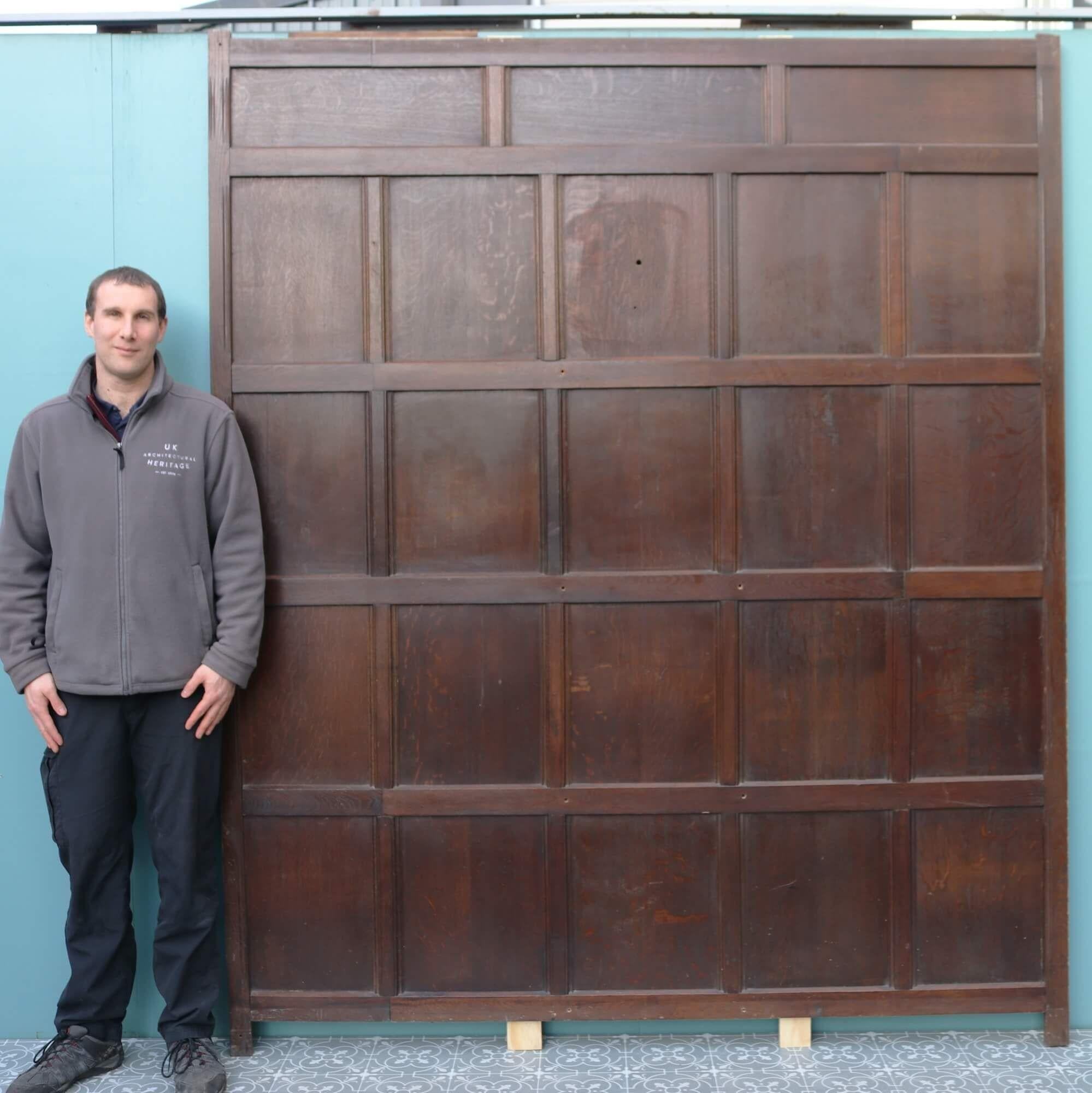 Edwardian Run of Reclaimed Full Height Solid Oak Wall Paneling