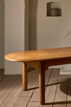 3.5m Début du 20ème siècle Table de salle à manger ovale en pin et chêne