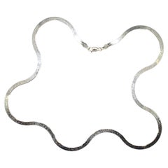 3,5 mm 18K massivem Weißgold italienischen Fischgräten flache Kette Halskette, 18-Zoll
