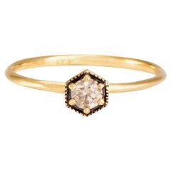 3.5mm Brown Diamond Hexagon Ring