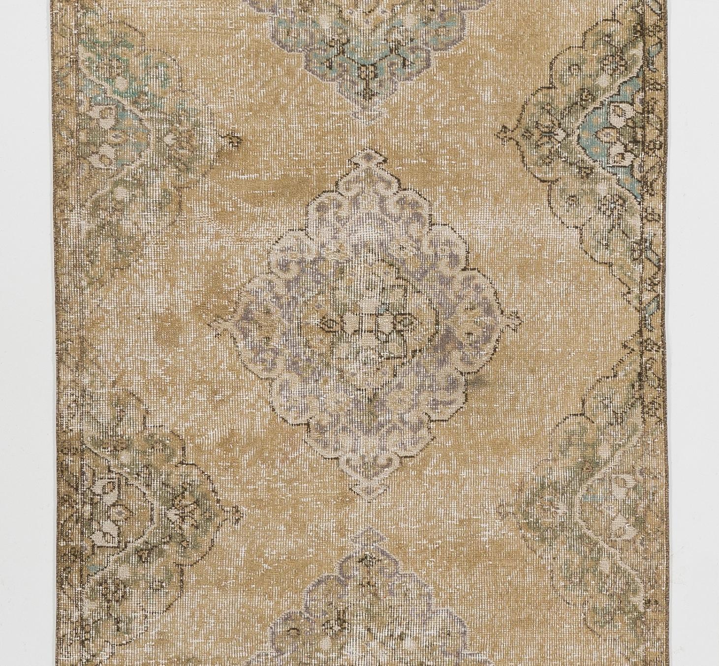Alfombra de Pasillo Hecha a Mano 3,5x11,4 Pies. Alfombra de cocina. Alfombra de pasillo. Alfombra de escalera de los años 60 Turco en venta