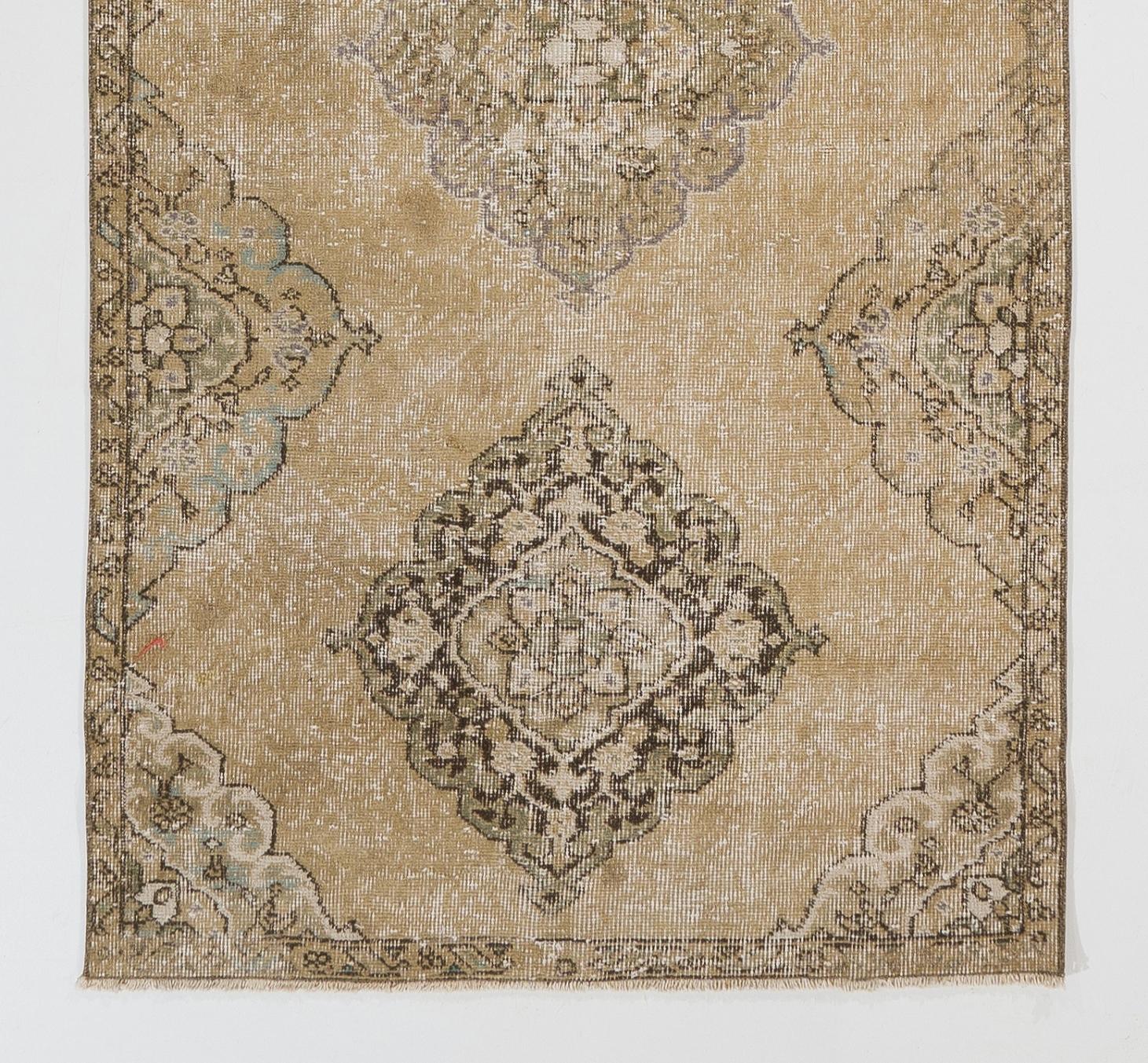 Alfombra de Pasillo Hecha a Mano 3,5x11,4 Pies. Alfombra de cocina. Alfombra de pasillo. Alfombra de escalera de los años 60 Tejido a mano en venta
