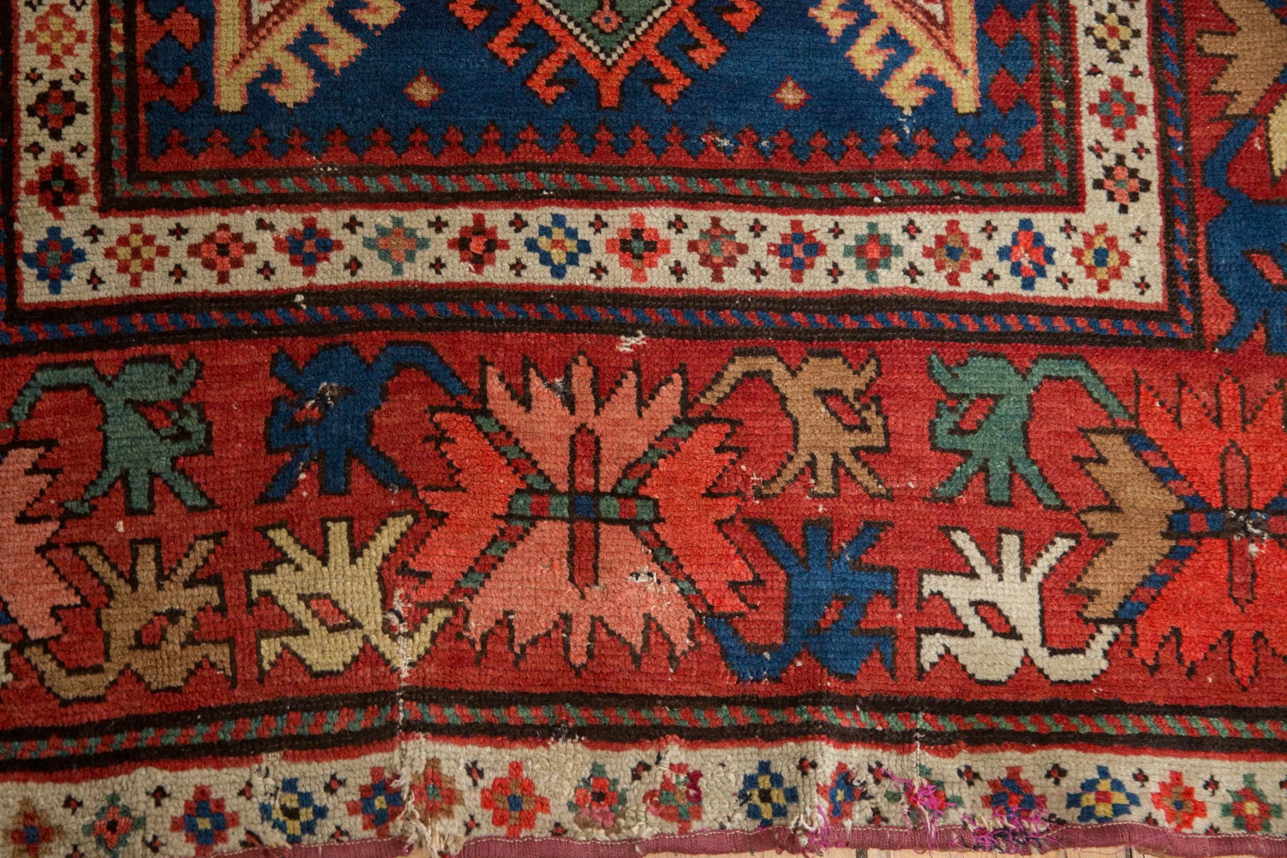 Antique Caucasian Rug Runner In Good Condition For Sale In Katonah, NY
