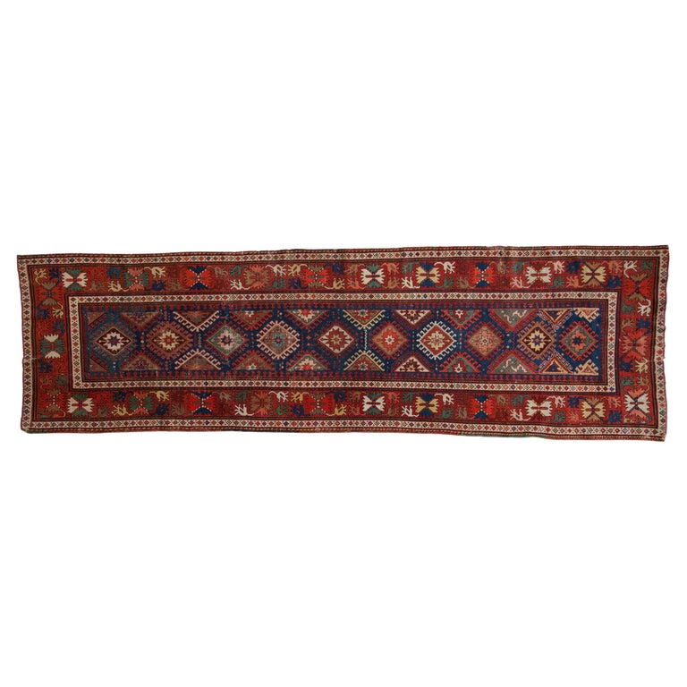 Antique Caucasian Rug Runner For Sale at 1stDibs