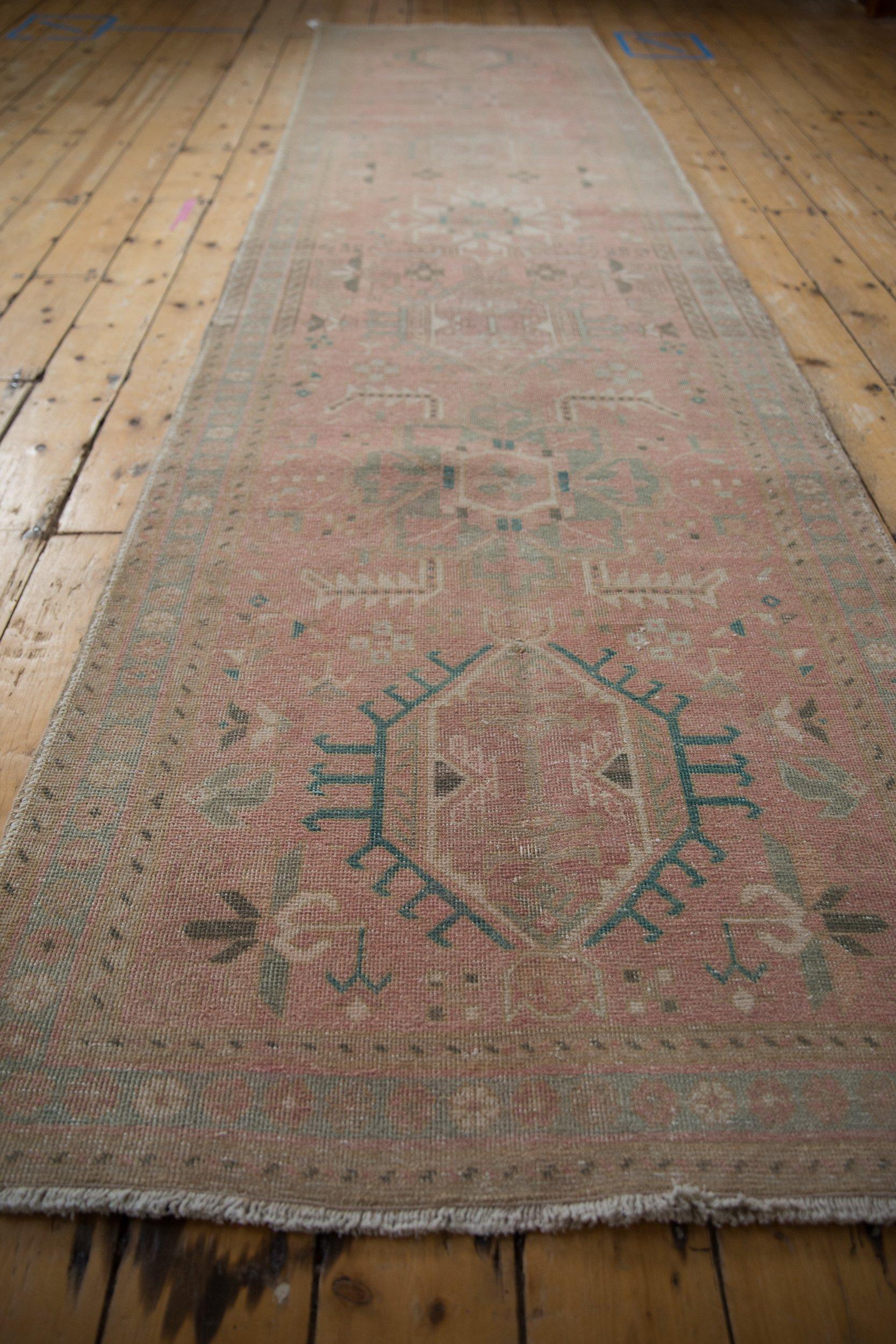 Hand-Knotted Vintage Distressed Karaja Rug Runner For Sale