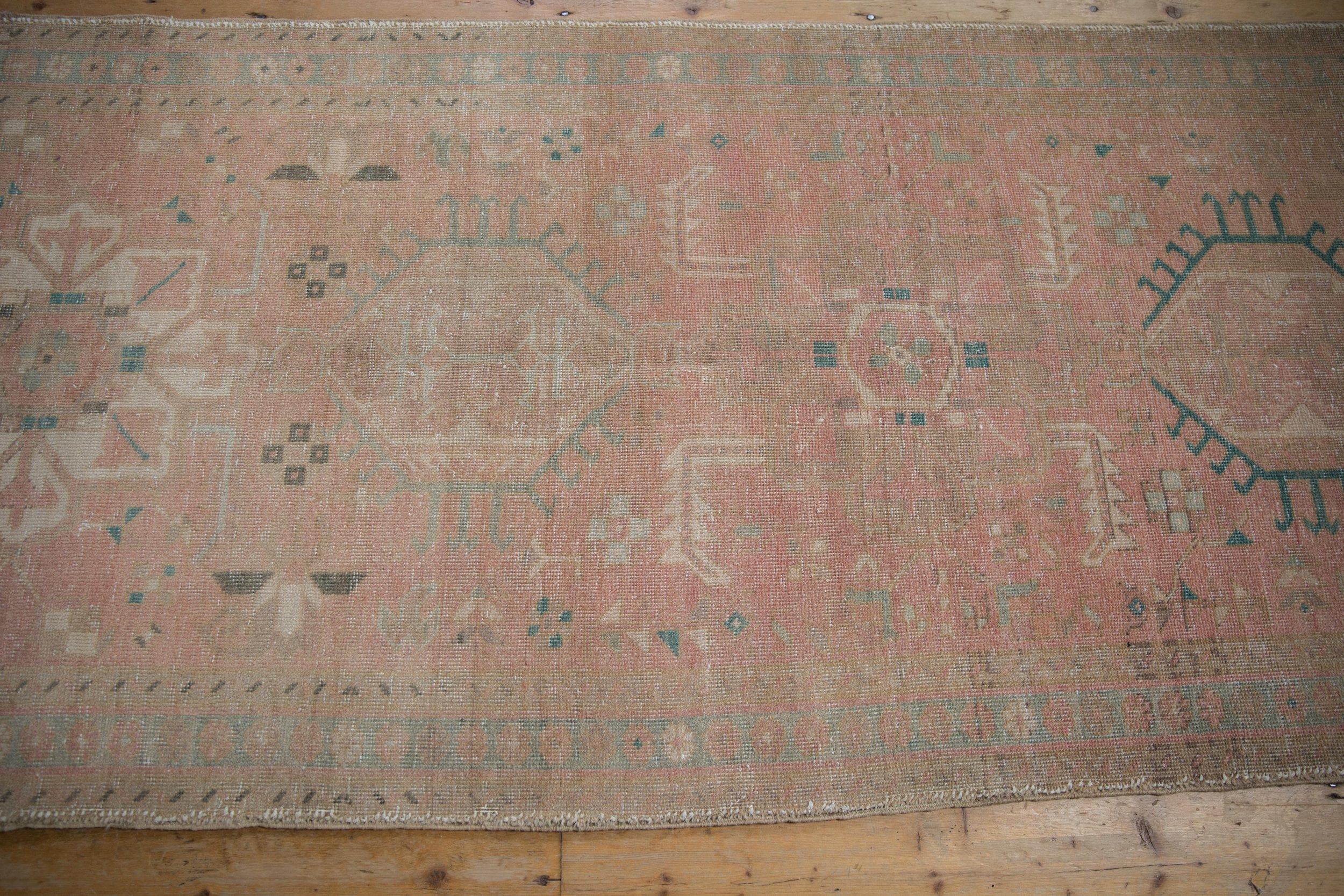Vintage Distressed Karaja Rug Runner In Fair Condition For Sale In Katonah, NY