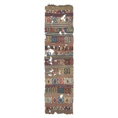 3.5x12.7 Ft Antique Anatolian Karapinar Fragment Kilim, 18th Century