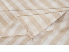 3.5x15.6 Ft Vintage Handmade Checkered Turkish Long Runner Kilim for Hallway