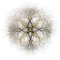 35"x35" Metall-Wandskulptur aus Edelstahl, Bronze und Messing #701