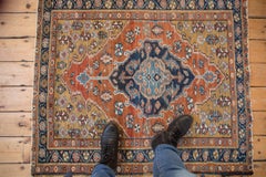 Vintage Heriz Square Rug