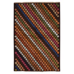 3'5"x4'10" Chocolate Brown Colorful Afghan Baluch Hand Knotted Wool Oriental Rug