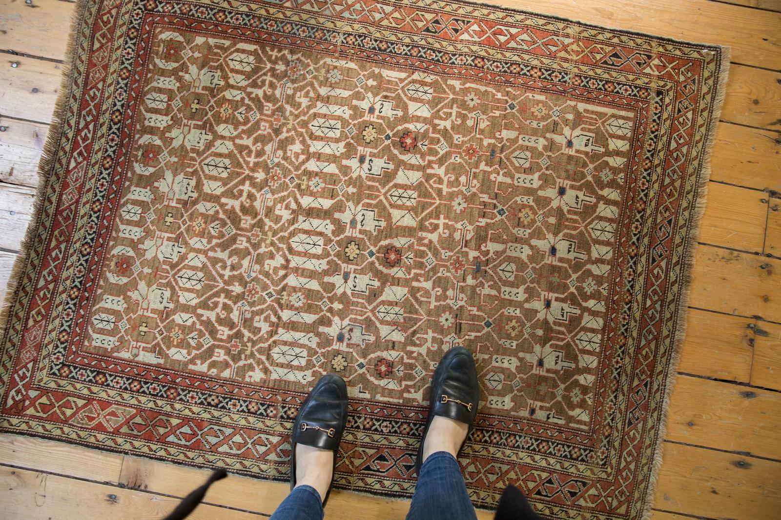 Handsome, delicate and intricate antique Caucasian rug circa 1910. Gorgeous antique Lotto inspired design with excellent character and execution. Many years of enjoyment to come with this rug! Recently professionally cleaned, ready for in-home use.